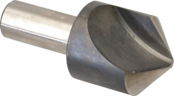 Interstate - 1-1/2" Head Diam, 3/4" Shank Diam, 1 Flute 100° High Speed Steel Countersink - Exact Tooling