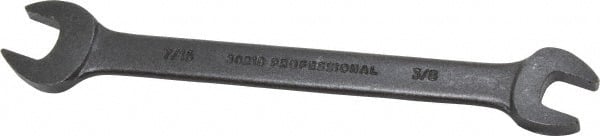Proto - 3/8" x 7/16" Standard Open End Wrench - 5-7/8" OAL, Double End, Black Finish, 15° Head Angle - Exact Tooling