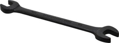 Proto - 7/16" x 1/2" Standard Open End Wrench - 6-7/16" OAL, Double End, Black Finish, 15° Head Angle - Exact Tooling