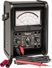 Simpson Electric - 12227, 1,000 VAC/VDC, Analog Manual Ranging Multimeter - 20 mOhm, Measures Voltage, Current, Resistance - Exact Tooling