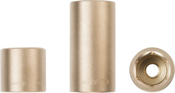 Ampco - 2-1/2", 1" Drive, Standard Hand Socket - 6 Points, Aluminum Bronze - Exact Tooling