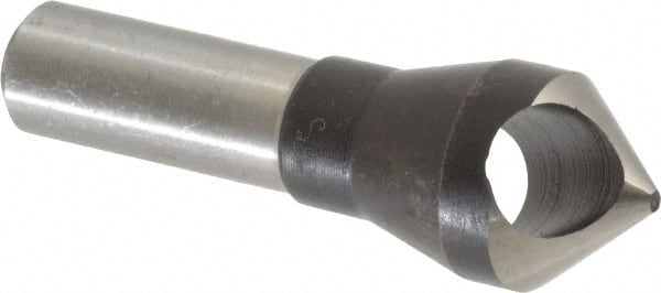 Interstate - 1/2" Shank Diam, 0 Flute 82° High Speed Steel Countersink - Bright Finish, Single End, Straight Shank, Right Hand Cut - Exact Tooling