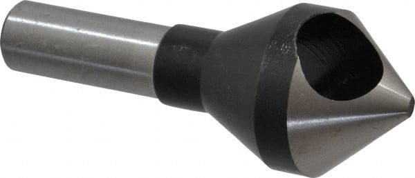 Interstate - 1/2" Shank Diam, 0 Flute 82° High Speed Steel Countersink - Bright Finish, Single End, Straight Shank, Right Hand Cut - Exact Tooling