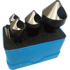 Interstate - 5 Piece, 1/16 to 9/16" Head Diam, 60° Included Angle, Single End Countersink Set - Exact Tooling