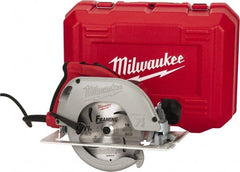 Milwaukee Tool - 15 Amps, 7-1/4" Blade Diam, 5,800 RPM, Electric Circular Saw - 120 Volts, 3.25 hp, 9' Cord Length, 5/8" Arbor Hole, Right Blade - Exact Tooling