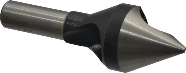 Interstate - 1/2" Shank Diam, 0 Flute 60° High Speed Steel Countersink - Bright Finish, Single End, Straight Shank, Right Hand Cut - Exact Tooling