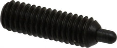 Gibraltar - 5/16-18, 1" Thread Length, 3/16" Plunger Projection, Steel Threaded Spring Plunger - 0.135" Max Plunger Diam, 1" Plunger Length, 3 Lb Init End Force, 15 Lb Final End Force, 3/32" Hex - Exact Tooling