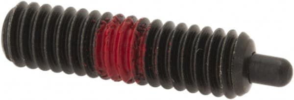 Gibraltar - 8-32, 5/8" Thread Length, 3/32" Plunger Projection, Steel Threaded Spring Plunger - 0.07" Max Plunger Diam, 5/8" Plunger Length, 2.7 Lb Init End Force, 7.3 Lb Final End Force, 1/16" Hex - Exact Tooling