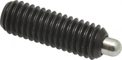 Gibraltar - 3/8-16, 1-1/8" Thread Length, 3/16" Plunger Projection, Steel Threaded Spring Plunger - 0.186" Max Plunger Diam, 1-1/8" Plunger Length, 2.8 Lb Init End Force, 7.2 Lb Final End Force, 3/16" Hex - Exact Tooling