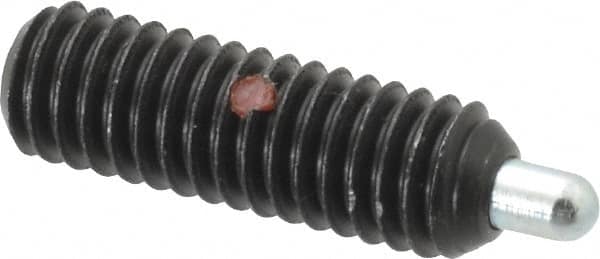 Gibraltar - 5/16-18, 1" Thread Length, 3/16" Plunger Projection, Steel Threaded Spring Plunger - 0.135" Max Plunger Diam, 1" Plunger Length, 1.5 Lb Init End Force, 4.5 Lb Final End Force, 3/32" Hex - Exact Tooling