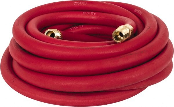 Continental ContiTech - 1/2" ID 25' Long Oil Resistant Air Hose - 250 Working psi, 190°, 1/2" Fitting, Red - Exact Tooling