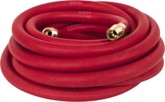 Continental ContiTech - 1/2" ID 25' Long Oil Resistant Air Hose - 250 Working psi, 190°, 1/2" Fitting, Red - Exact Tooling
