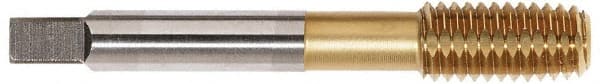 Hertel - M10x1.50 Metric Coarse D10 Thread Limit Plug Thread Forming Tap - High Speed Steel, TiN Finish, 2-15/16" OAL - Exact Tooling