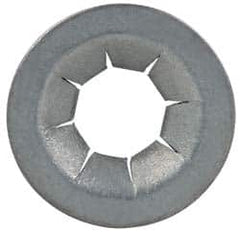 Made in USA - 17/32" OD, Spring Steel Push Nut - Zinc-Plated, 7/32" Shaft Diam - Exact Tooling
