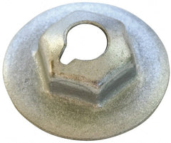 Au-Ve-Co Products - #10-32, 1/2" OD, 3/8" Width Across Flats Washer Lock Nut - Zinc-Plated Spring Steel, For Use with Threaded Fasteners - Exact Tooling