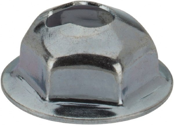 Value Collection - #6-32, 7/16" OD, 5/16" Width Across Flats Washer Lock Nut - Zinc-Plated Spring Steel, For Use with Threaded Fasteners - Exact Tooling