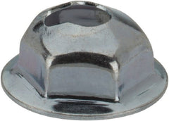 Value Collection - #6-32, 7/16" OD, 5/16" Width Across Flats Washer Lock Nut - Zinc-Plated Spring Steel, For Use with Threaded Fasteners - Exact Tooling