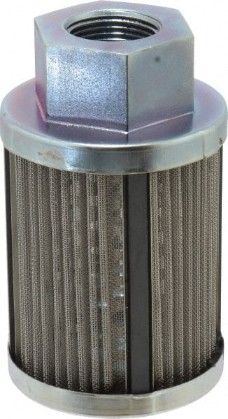 Parker - 30 Mesh, 55 LPM, 15 GPM, 3.09" Diam, Male/Female Magnetic Suction Strainer - 1 Port NPT, 5.19" Long - Exact Tooling