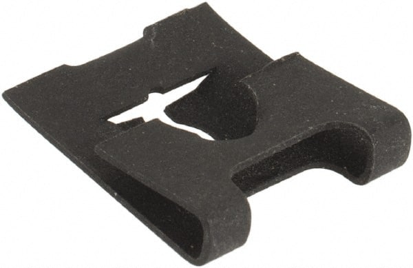 Made in USA - #8-32 Screw, 0.045 to 1/16" Thick, Spring Steel J Nut - 15/64" Center Edge, Black Phosphate Finish - Exact Tooling