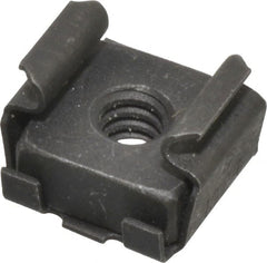 Made in USA - #10-24 Screw, 0.025 to 1/16" Thick, Spring Steel Cage Nut - Black Phosphate Finish - Exact Tooling
