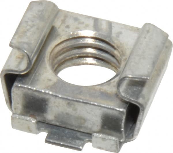 Made in USA - 3/8-16 Screw, 0.028 to 0.056" Thick, Spring Steel Cage Nut - Zinc-Plated Finish - Exact Tooling
