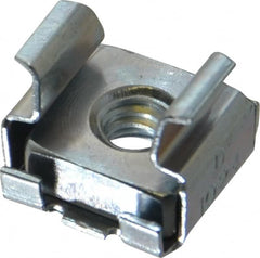 Made in USA - #10-24 Screw, 0.064 to 0.105" Thick, Spring Steel Cage Nut - Zinc-Plated Finish - Exact Tooling