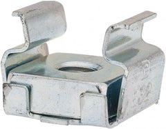 Made in USA - #8-32 Screw, 0.064 to 0.105" Thick, Spring Steel Cage Nut - Zinc-Plated Finish - Exact Tooling