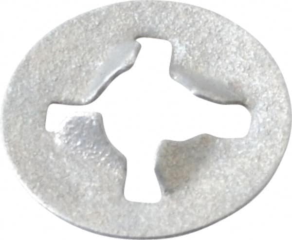 Made in USA - #6 Screw, 11/32" OD, Spring Steel Push Nut - Zinc-Plated - Exact Tooling