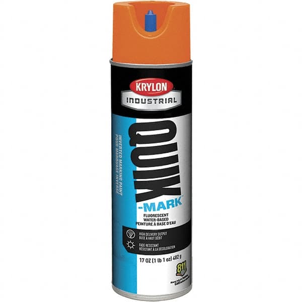 Krylon - 20 fl oz Orange Marking Paint - 50 to 60 Sq Ft Coverage, Water-Based Formula - Exact Tooling