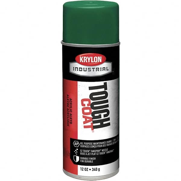 Krylon - Medium Green, 12 oz Net Fill, High Gloss, Enamel Spray Paint - 20 to 25 Sq Ft per Can, 16 oz Container, Use on Conduits, Ducts, Electrical Equipment, Machinery, Metal, Motors, Pipelines & Marking Areas, Railings, Steel Bars, Tool Boxes, Tools - Exact Tooling