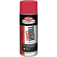 Krylon - Red, Fluorescent, Aerosol Spray Paint - 15 to 20 Sq Ft per Can, 12 oz Container - Exact Tooling