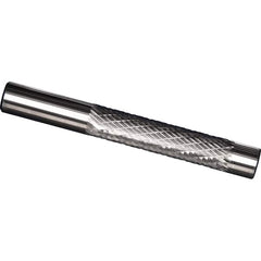 Made in USA - 10mm Diam, 25mm LOC, Plain End, Solid Carbide Diamond Pattern Router Bit - Right Hand Cut, 63mm OAL - Exact Tooling