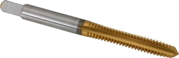 Cleveland - #12-24 UNC 2B/3B 4 Flute TiN Finish High Speed Steel Straight Flute Standard Hand Tap - Plug, Right Hand Thread, 2-3/8" OAL, 15/16" Thread Length, H3 Limit, Oversize - Exact Tooling