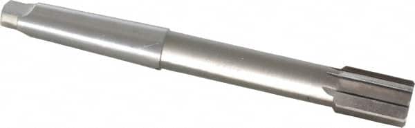 Interstate - 1-3/8" Diam, 0.998 to 0.9995" Max Diam 4MT Morse Taper Shank, 2" Flute Length, Machine Expansion Reamer - Straight Flute, 12" OAL, Right Hand Cut, 8 Flutes, High Speed Steel, Bright Finish - Exact Tooling