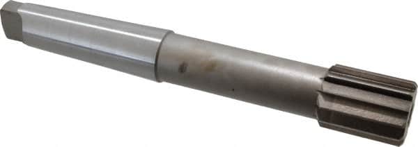 Interstate - 2" Diam, 1.498 to 1.5" Max Diam 5MT Morse Taper Shank, 2-1/4" Flute Length, Machine Expansion Reamer - Straight Flute, 14" OAL, Right Hand Cut, 12 Flutes, High Speed Steel, Bright Finish - Exact Tooling