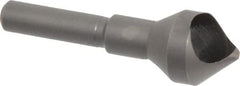 Weldon - 9/16" Head Diam, 1/4" Shank Diam, 82° High Speed Steel Countersink - Bright Finish, 1-7/8" OAL, Single End, Straight Shank, Right Hand Cut - Exact Tooling