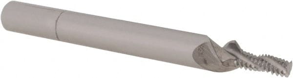 Scientific Cutting Tools - #10-32 UNF, 0.14" Cutting Diam, 3 Flute, Solid Carbide Helical Flute Thread Mill - Internal/External Thread, 0.388" LOC, 2-1/2" OAL, 1/4" Shank Diam - Exact Tooling