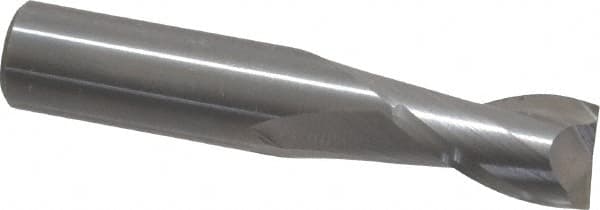 OSG - 3.5mm, 7mm LOC, 4mm Shank Diam, 51mm OAL, 2 Flute, Solid Carbide Square End Mill - Single End, Uncoated, Spiral Flute, 30° Helix, Centercutting, Right Hand Cut, Right Hand Flute, Series 412 - Exact Tooling