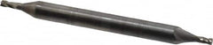 OSG - 3/64", 3/32" LOC, 1/8" Shank Diam, 1-1/2" OAL, 4 Flute, Solid Carbide Square End Mill - Double End, Uncoated, Spiral Flute, 30° Helix, Right Hand Cut, Right Hand Flute, Series 424 - Exact Tooling