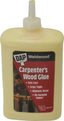 DAP - 32 oz Bottle Yellow Wood Glue - 5 to 7 min Working Time, 72 hr Full Cure Time, Bonds to Cardboard, Fabric, Leather, Particle Board & Wood - Exact Tooling