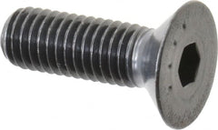 Made in USA - M8x1.25 Metric Coarse Hex Socket Drive, 90° Flat Head Socket Cap Screw - Grade 10.9 Alloy Steel, Black Oxide Finish, Fully Threaded, 25mm Length Under Head - Exact Tooling