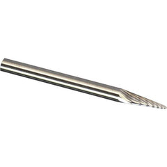 Made in USA - 6mm Cut Diam, 0.2362" Shank Diam, Cone Head Chipbreaker Cut Burr - Carbide, 12.7mm LOC, 50mm OAL - Exact Tooling