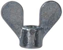 Value Collection - 1/4-20 UNC, Zinc Plated, Steel Standard Wing Nut - Grade 1015-1025, 1.88" Wing Span, 1-3/8" Wing Span, 11/16" Base Diam - Exact Tooling