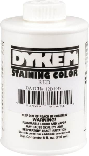 Dykem - 8 Ounce Red Staining Color - Brush in Cap Container - Exact Tooling