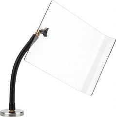 Flexbar - Plastic Flat with Curved Edge Base & Shield - 7-1/2" Wide x 10" Long x 1/8" Thick, 10" Arm Reach, Magnetic Base, For General Purpose Use - Exact Tooling