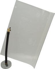 Flexbar - Plastic Flat with Curved Edge Base & Shield - 12" Wide x 16" Long x 1/8" Thick, 10" Arm Reach, Magnetic Base, For General Purpose Use - Exact Tooling