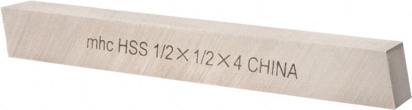 Interstate - M2 High Speed Steel Square Tool Bit Blank - 1/2" Wide x 1/2" High x 4" OAL, Ground - Exact Tooling