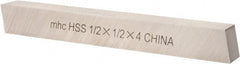 Interstate - M2 High Speed Steel Square Tool Bit Blank - 1/2" Wide x 1/2" High x 4" OAL, Ground - Exact Tooling