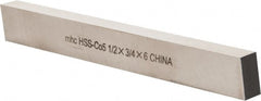 Interstate - M35 Cobalt Rectangular Tool Bit Blank - 1/2" Wide x 3/4" High x 6" OAL, Ground - Exact Tooling