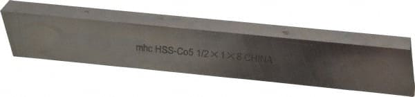 Interstate - M35 Cobalt Rectangular Tool Bit Blank - 1/2" Wide x 1" High x 8" OAL, Ground - Exact Tooling